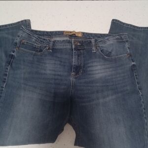 Seven 7 Mens Jeans 38x32 Whiskering Straight Fit Blue